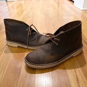 EUC Women's Clarks Originals Desert Boots Beeswax Brown Leather US Size 9.5 M
